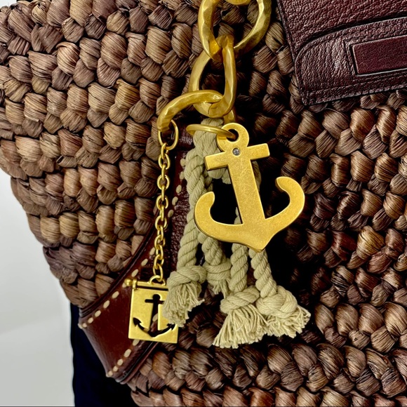 Juicy Couture Tote Bag Corn Husk Goat Leather Lined Beach Summer Vacation Big - Picture 3 of 7